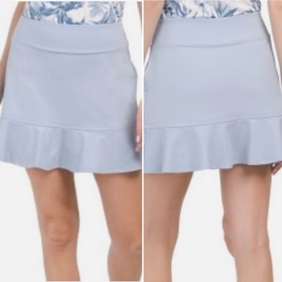 TOMMY BAHAMA Powder Blue Golf Tennis Pickleball Ruffle Skort L - Picture 1 of 5
